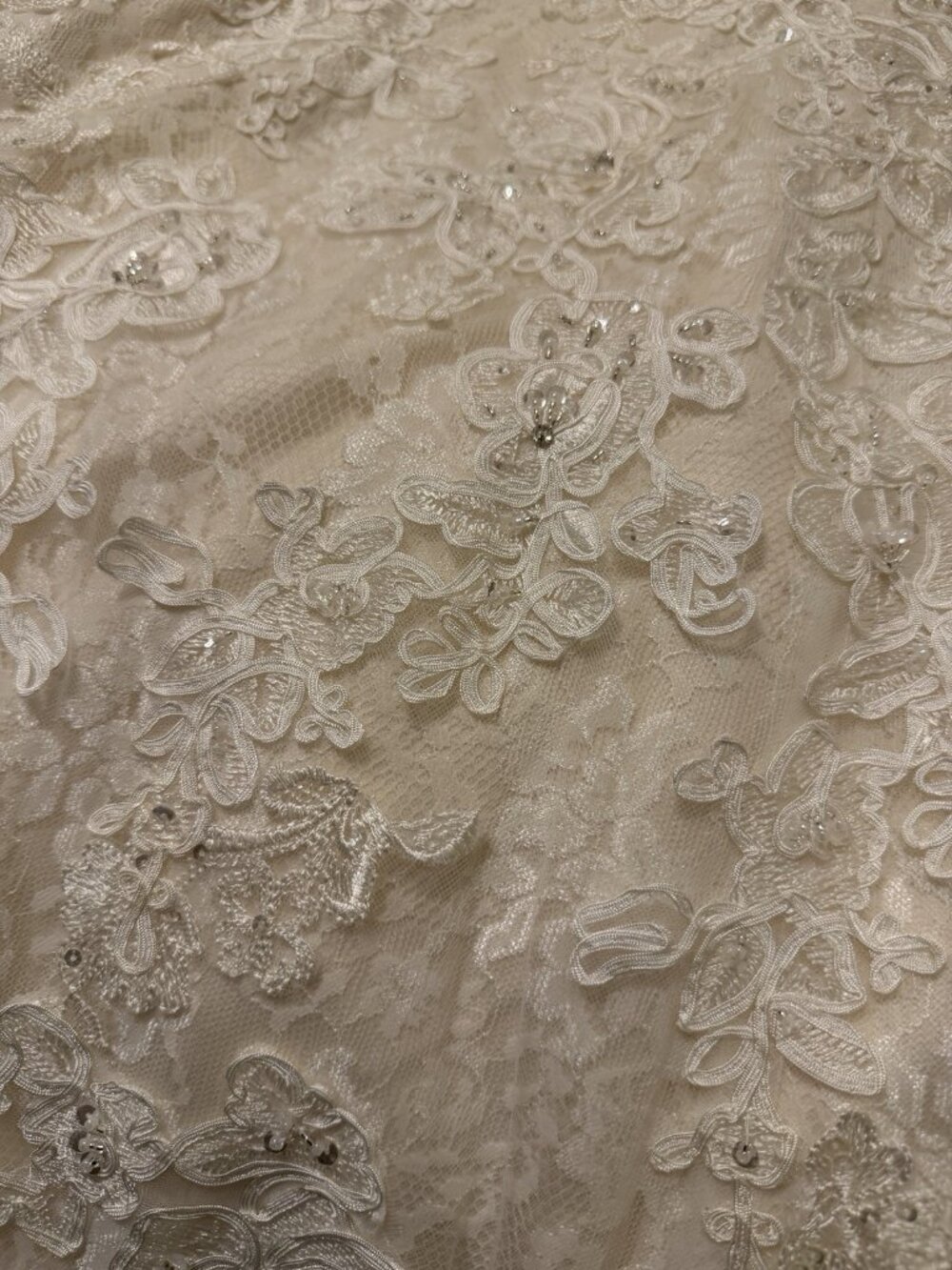 NWT Jewel by David's Bridal Strapless Sweetheart A-Line Lace Gown 12 WG3755